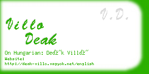 villo deak business card